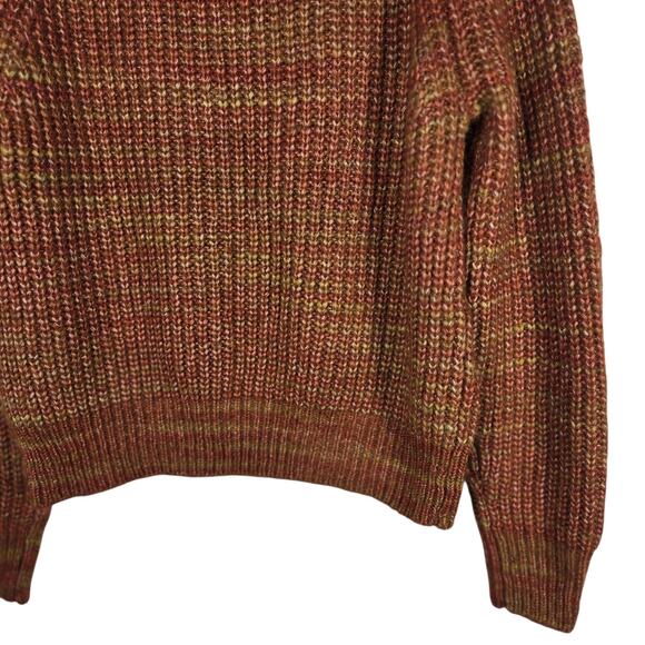 Evereve Sweater Womens Small Brown Orange Tillie Ombre Space Dye Crewneck Knit - Picture 11 of 13